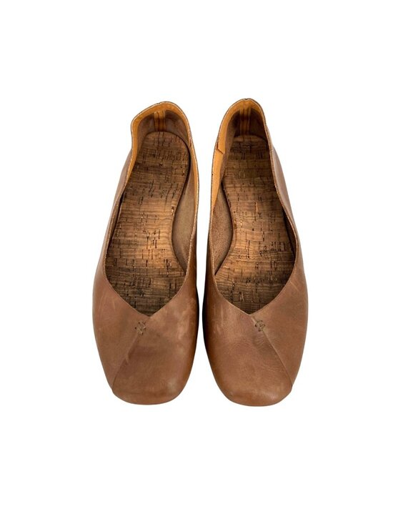 Kork-Ease Shoes - Korks Padilla Leather Comfort Flats Square Toe Slip On Tan Brown Boho Size 7.5